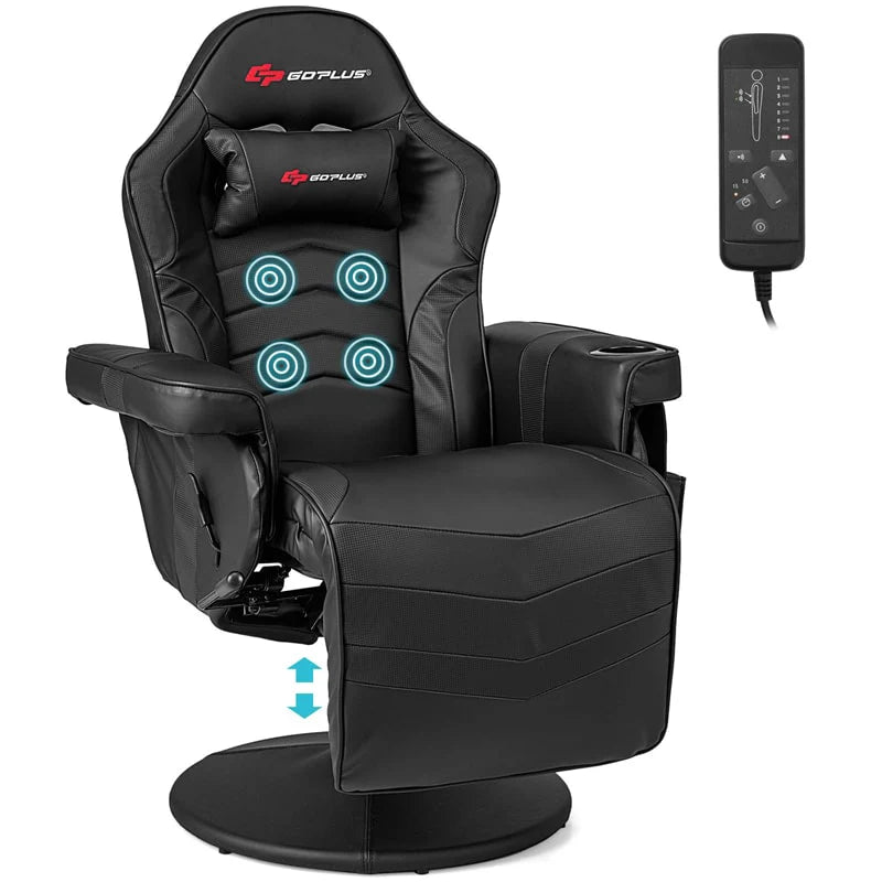 Ergonomic Gaming Recliner Chair with Massage, Retractable Footrest & Cup Holder - Product image 1
