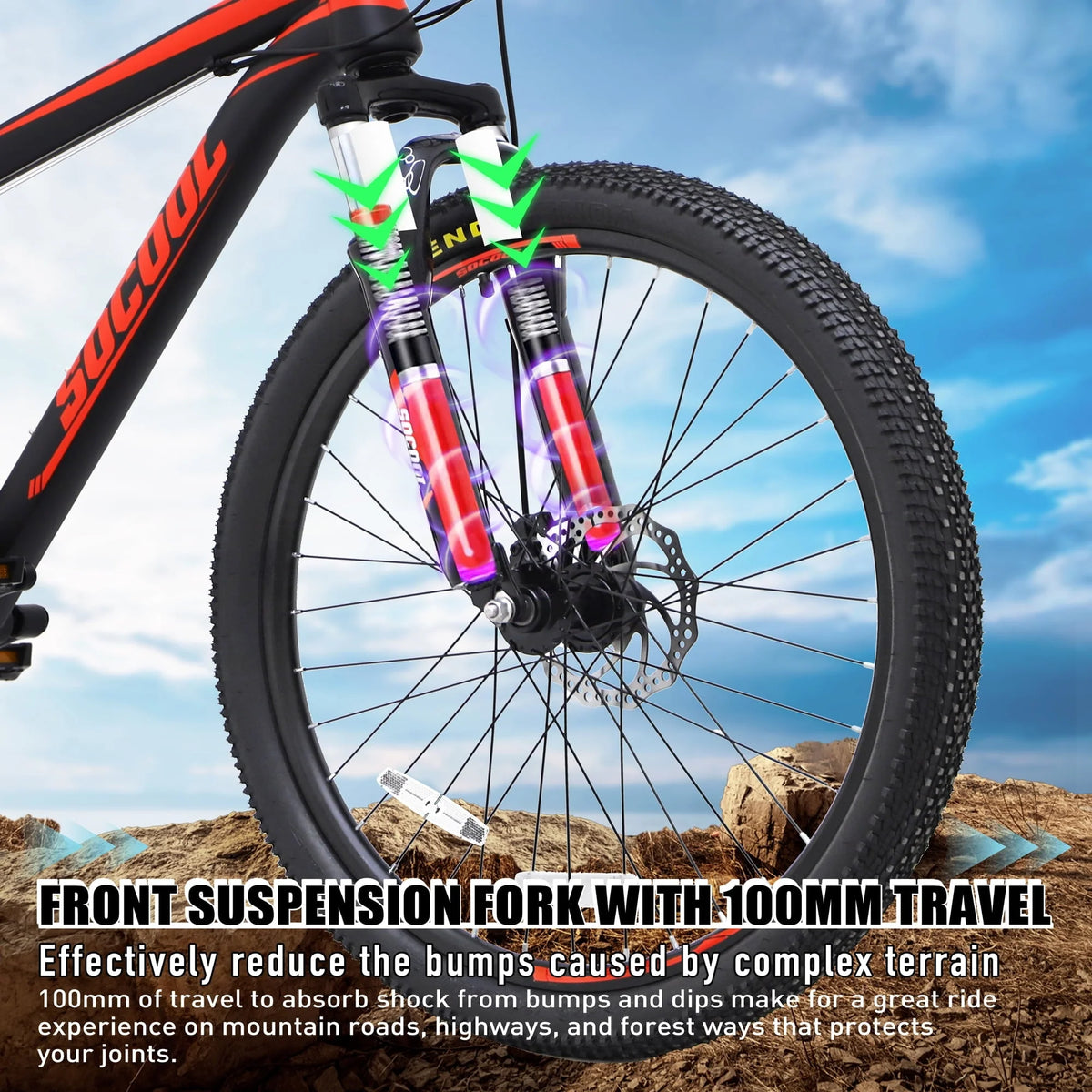 Mountain Bike, Shimano 21 Speeds Drivetrain, Stainless Steel Frame 26 in Wheels - Product image 3