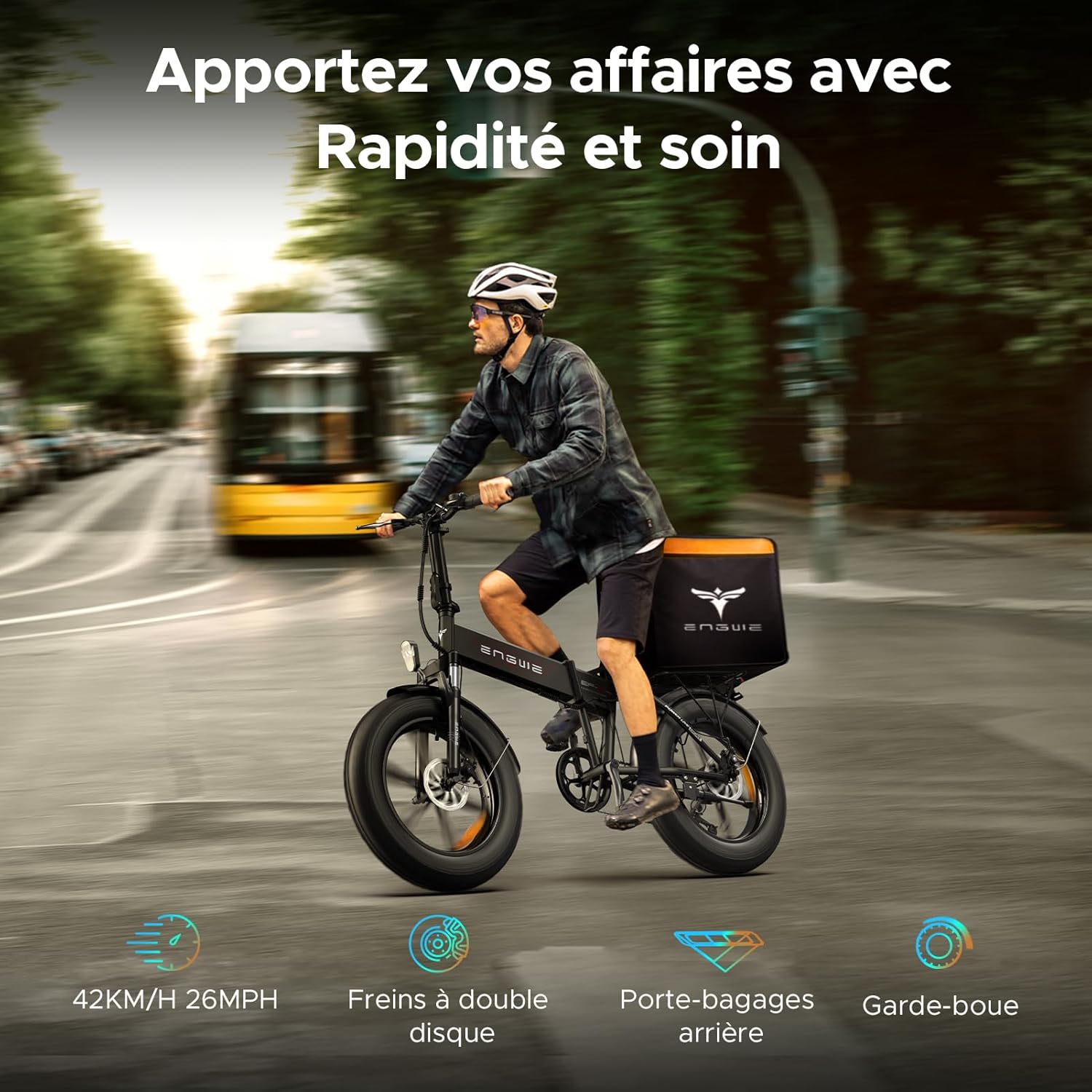 EP-2 Pro Foldable Electric Bike 20 × 4.0 Electric Fat Bike 7 Speeds with Removable 48V 13Ah Battery Range 120km Off-Road & MTB & Beach & Snow -