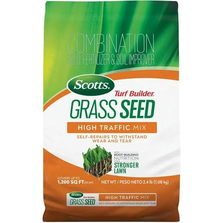 Scotts Turf Builder Grass Seed High Traffic Mix Self-Repairs to Withstand Wear and Tear with Root-Building - Product image 1