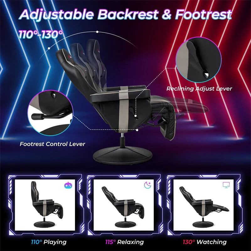 Ergonomic Gaming Recliner Chair with Massage, Retractable Footrest & Cup Holder - Product image 14
