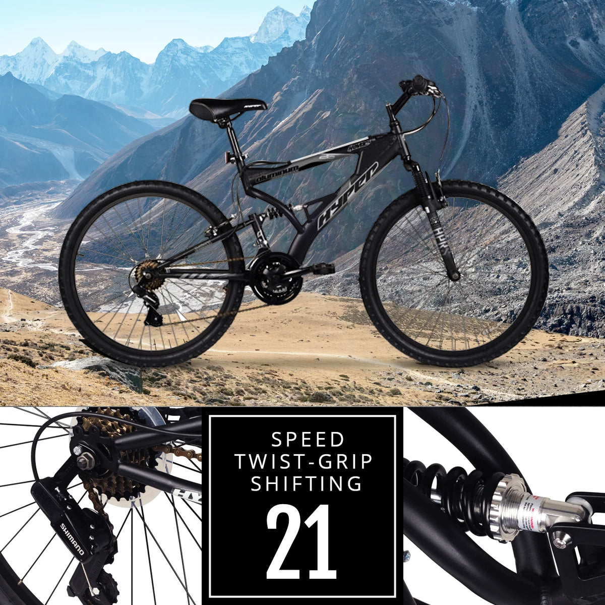 26" Hyper Bicycle Havoc Mountain Bike, 26" Wheels, Adults Ages 14+ Years, Black - Product image 3