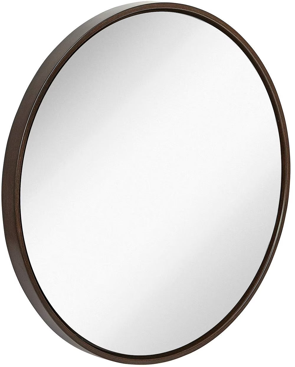 Hamilton Hills Clean Large Modern Wenge 32" Wood Round Frame Wall Mirror - 1 - Product image 1