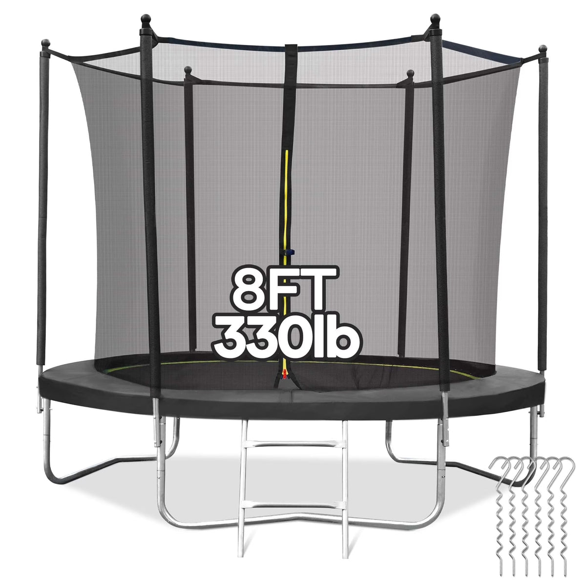 MARNUR 8FT Trampoline for Kids Trampoline with Enclosure Net, Ladder, Wind Stakes - Product image 1