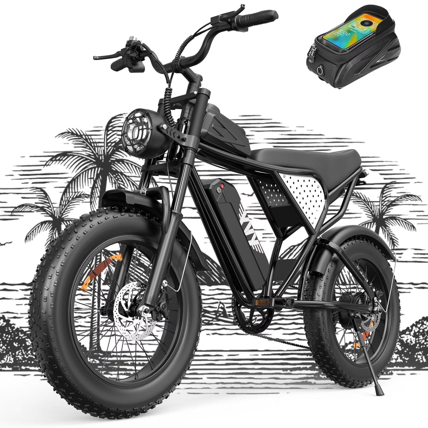YVY 1500W Electric Bike for Adults, 33MPH 20'' Fat Tire Electric Motorcycle, 48V 20AH Removable Battery - Product image 3