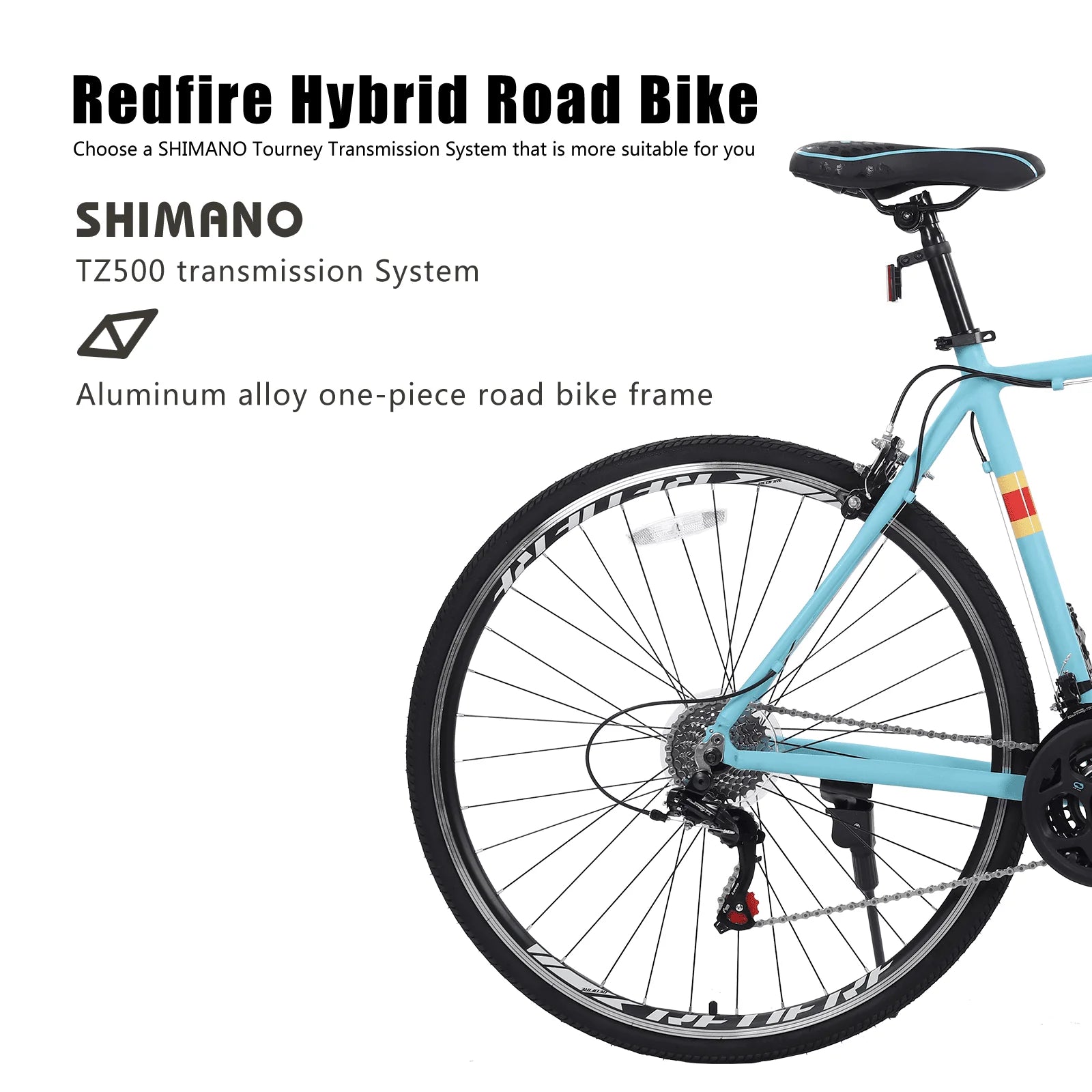 Redfire Hybrid Road Bike, 21 Speed Shimano Shifters, 700C Wheels 21 in Aluminum Frame - Product image 4
