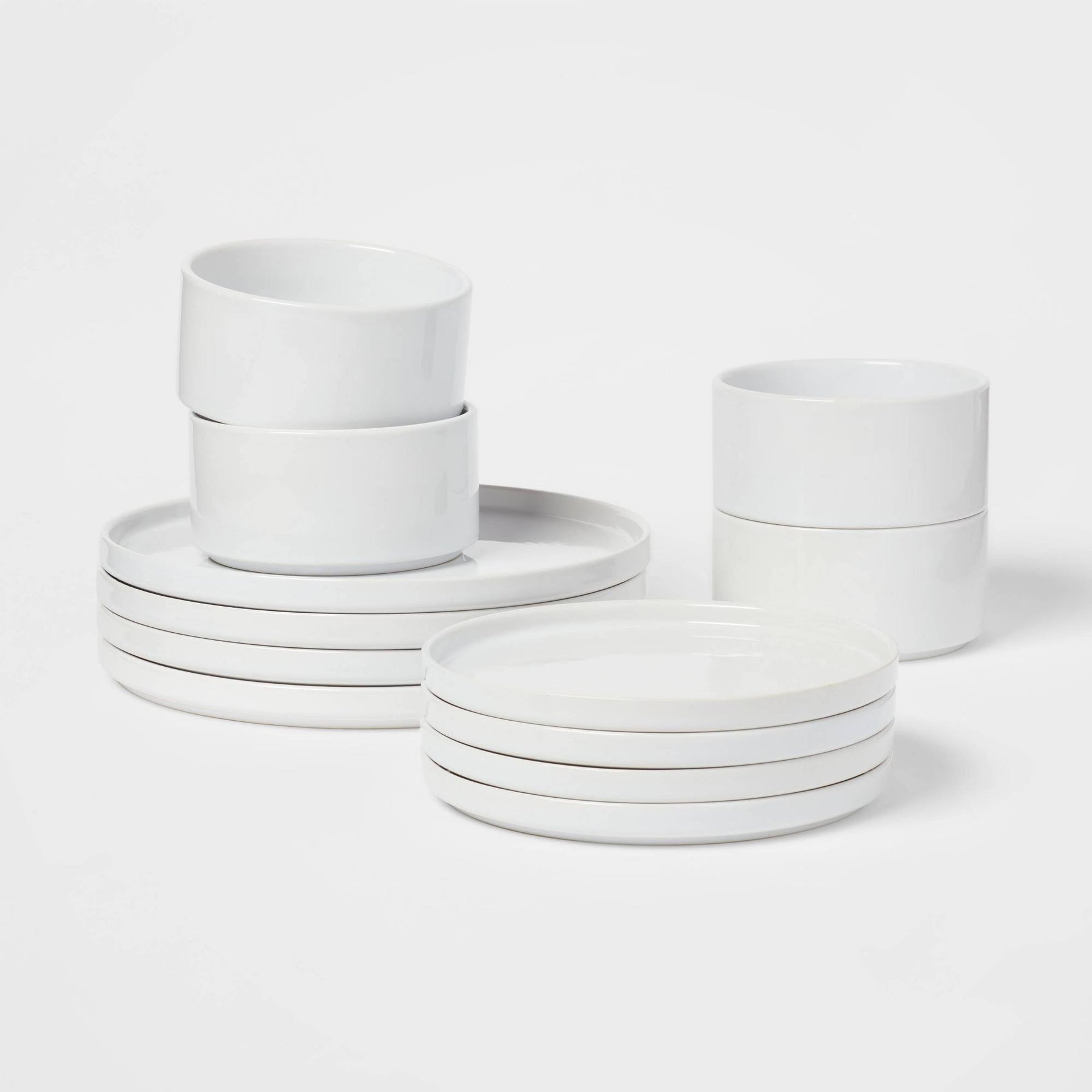 12pc Stoneware Stella Dinnerware Sets White - Threshold - Product image 1