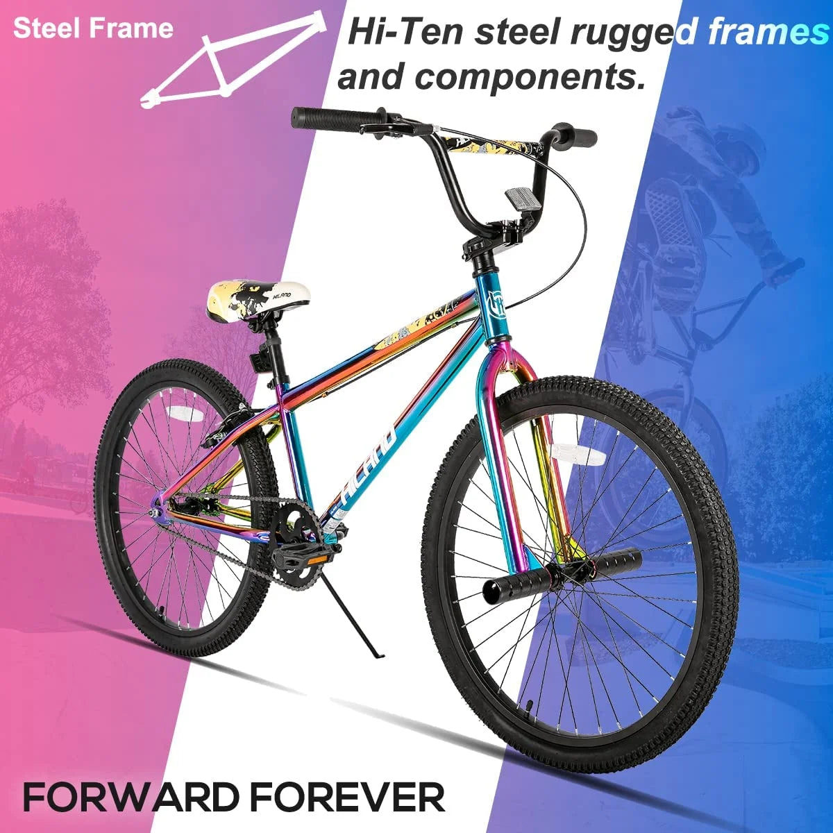 Hiland BMX BIKE 24 & 26 in, Beginner - Level to Advanced Riders with 2 Pegs for Adults, Multiple Colors - Product image 6
