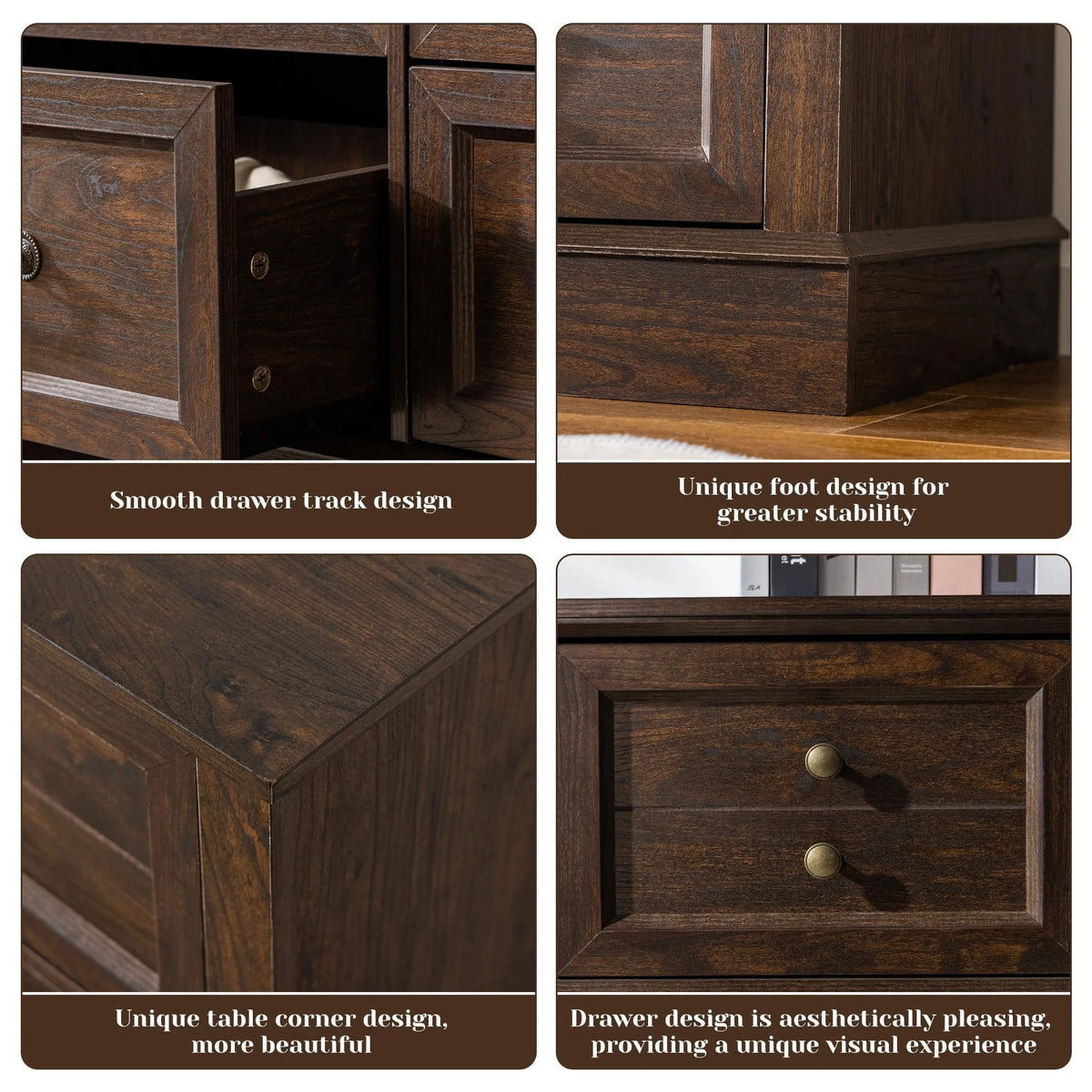 Enhomee Wood Dressers for Bedroom with 9 Drawers White Dresser Chest of Drawers for Living Room - Product image 14