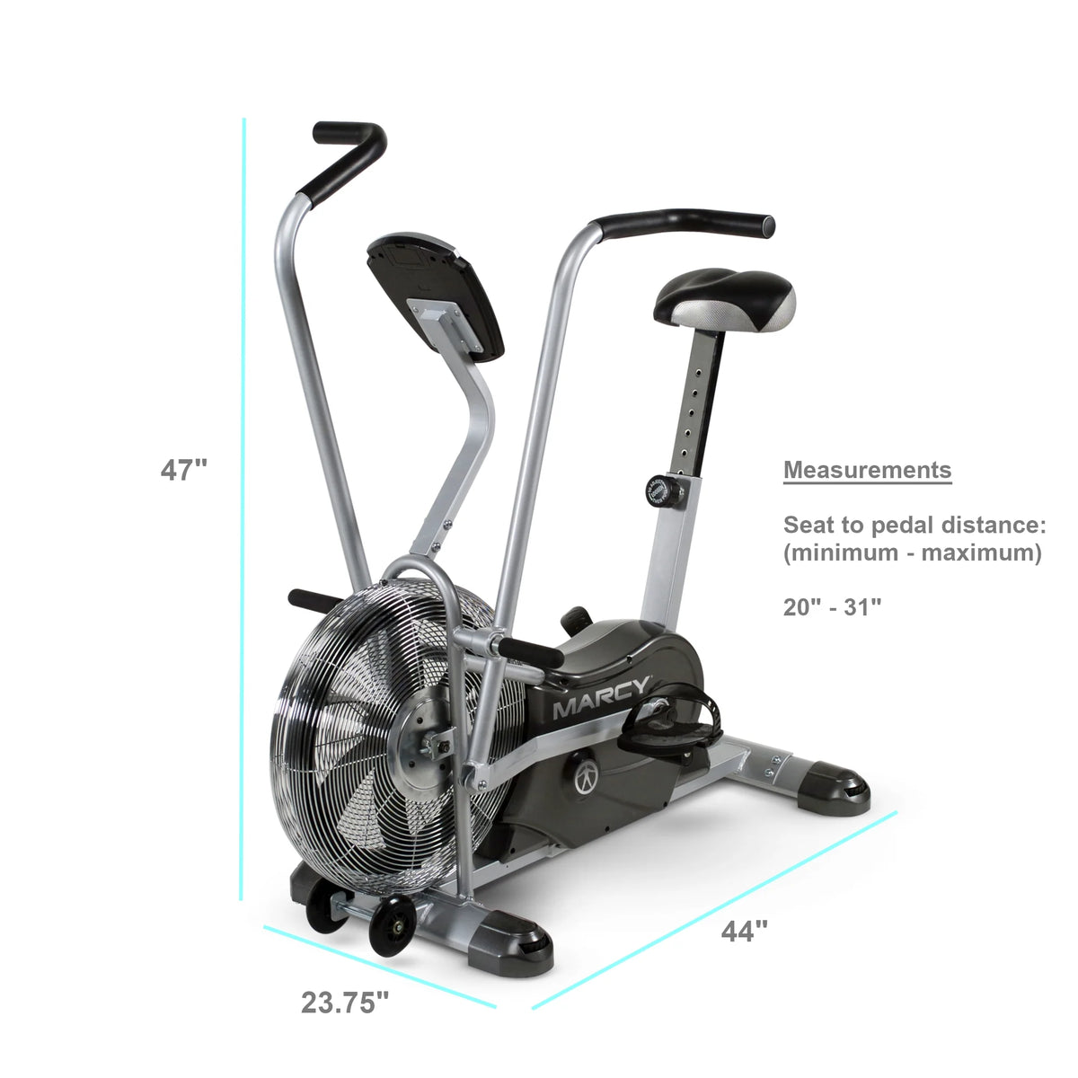 Marcy Air Cardio Fitness Training Equipment Fan Workout Bike with Exercise Arms AIR - 1 - Product image 10