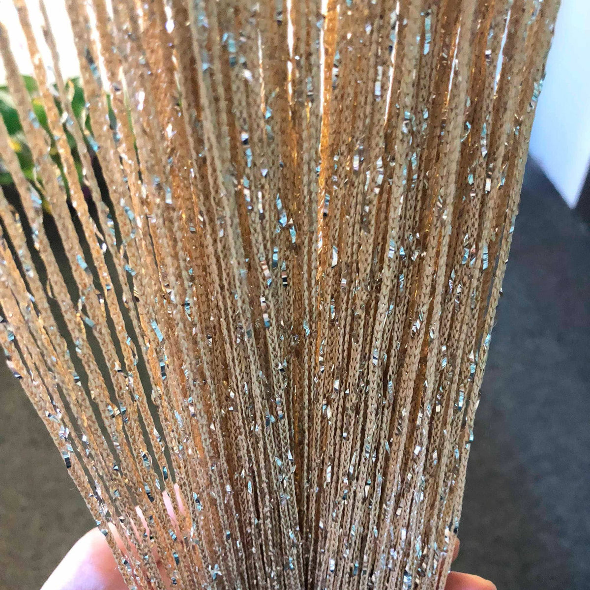 HYSENM Vagasi 2 Pack Glitter String Curtains 39x79 inch Fringe Panels Room Divider Fly Screen Home dcor - Product image 1