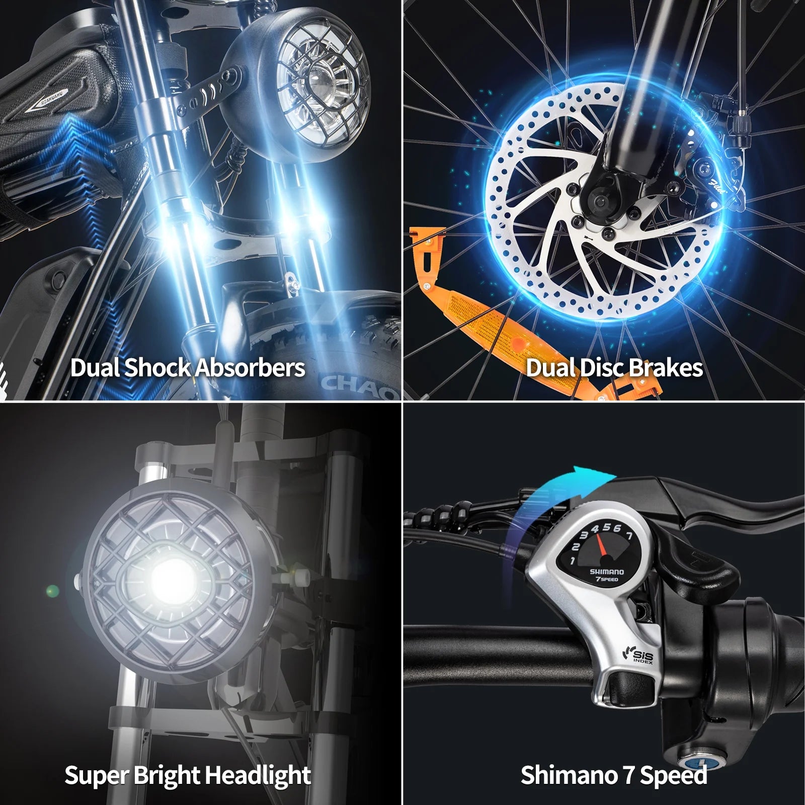 YVY 1500W Electric Bike for Adults, 33MPH 20'' Fat Tire Electric Motorcycle, 48V 20AH Removable Battery - Product image 14