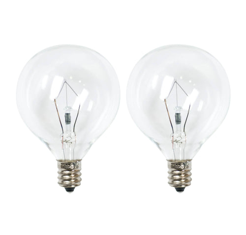 25-Watt 2pk G50 Incandescent Light Bulbs for Wax Warmers Clear - Ador