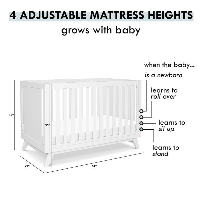 Davinci Otto Pine Wood 3 - in - 1 Convertible Crib in White - Product image 4
