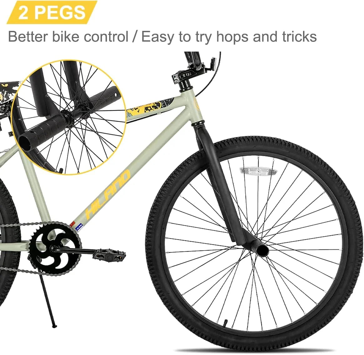 Hiland BMX BIKE 24 & 26 in, Beginner - Level to Advanced Riders with 2 Pegs for Adults, Multiple Colors - Product image 16