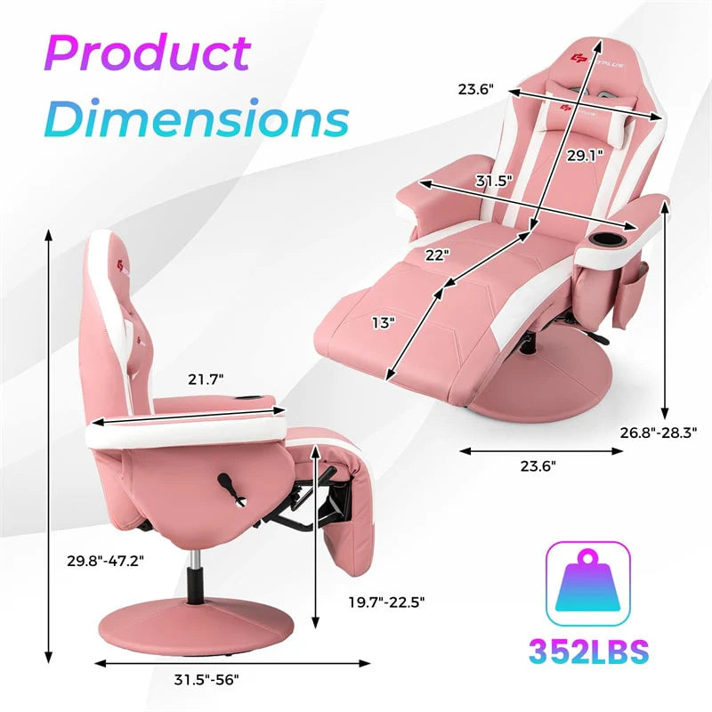 Ergonomic Gaming Recliner Chair with Massage, Retractable Footrest & Cup Holder - Product image 39