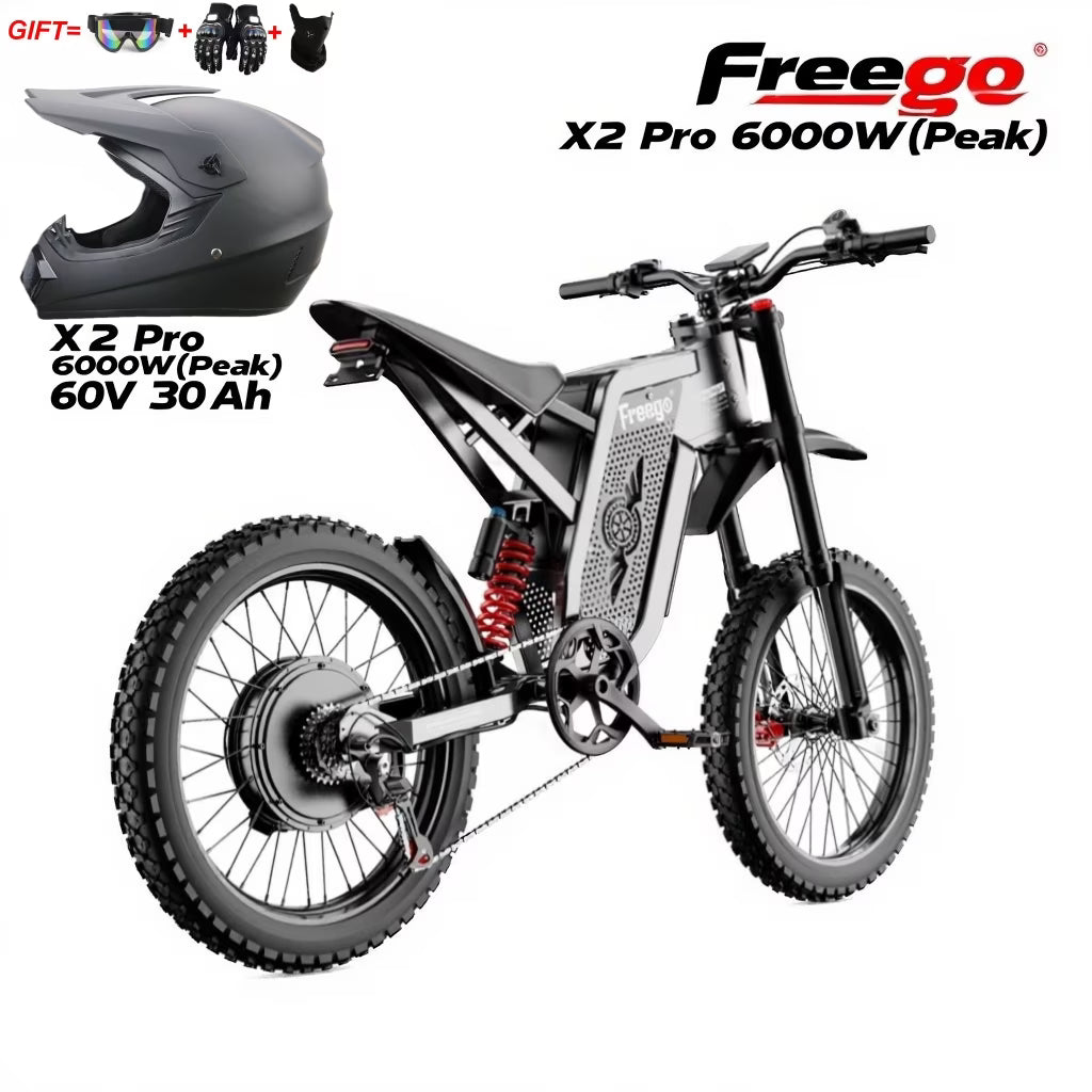 50MPH Freego X2pro Electric Motorcycle for Adults 6000W(Peak) Motor 60V 30ah Battery Electric Bicycle Full - Product image 1