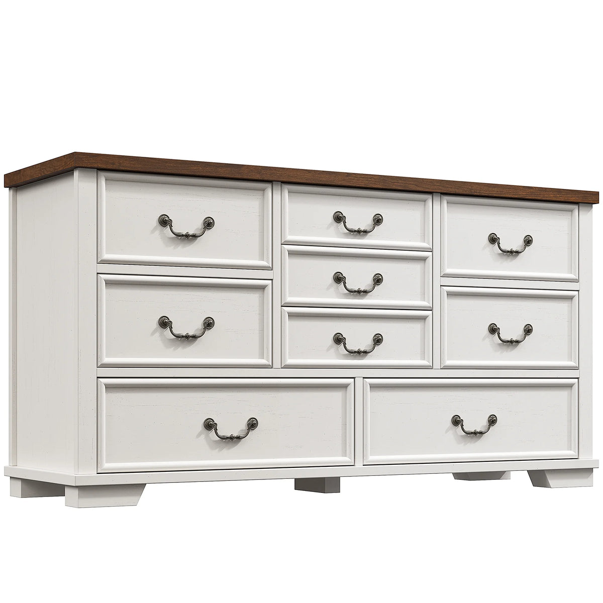 Enhomee Wood Dressers for Bedroom with 9 Drawers White Dresser Chest of Drawers for Living Room - Product image 11